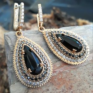Long Drop Turkish Amethyst Earrings